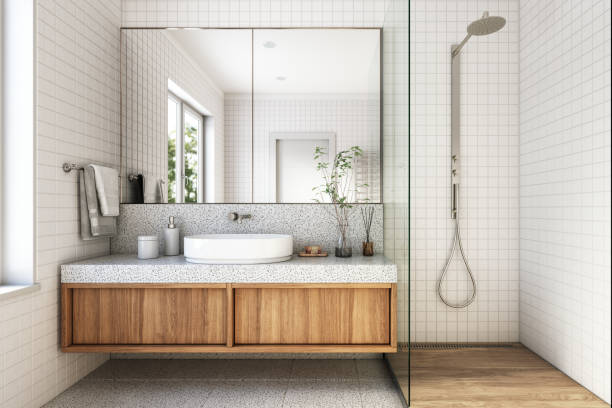 Baño rústico