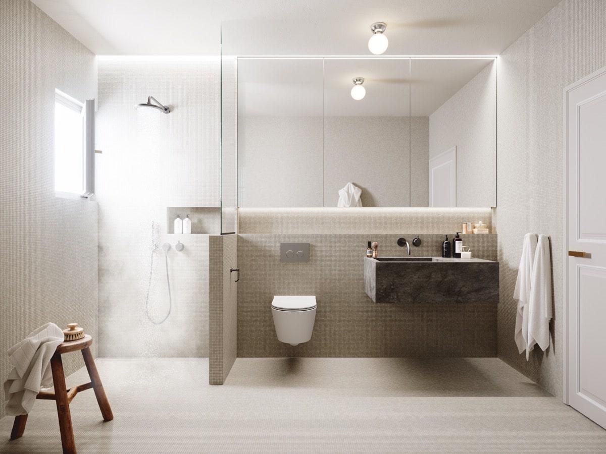 Cuarto de baño con regadera