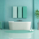 baño verde menta